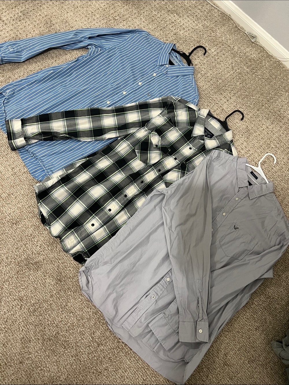American eagle 3 button up shirts